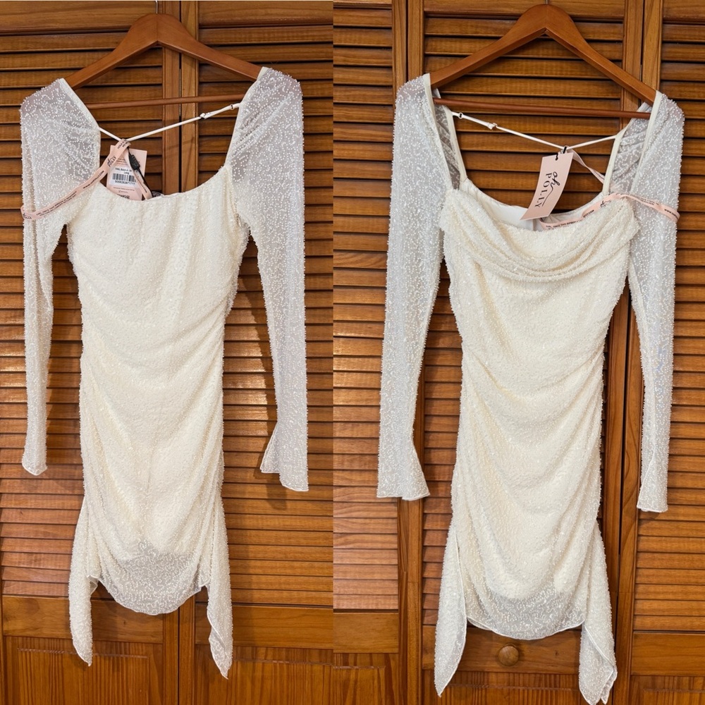 Elegant White Long Sleeve Dress